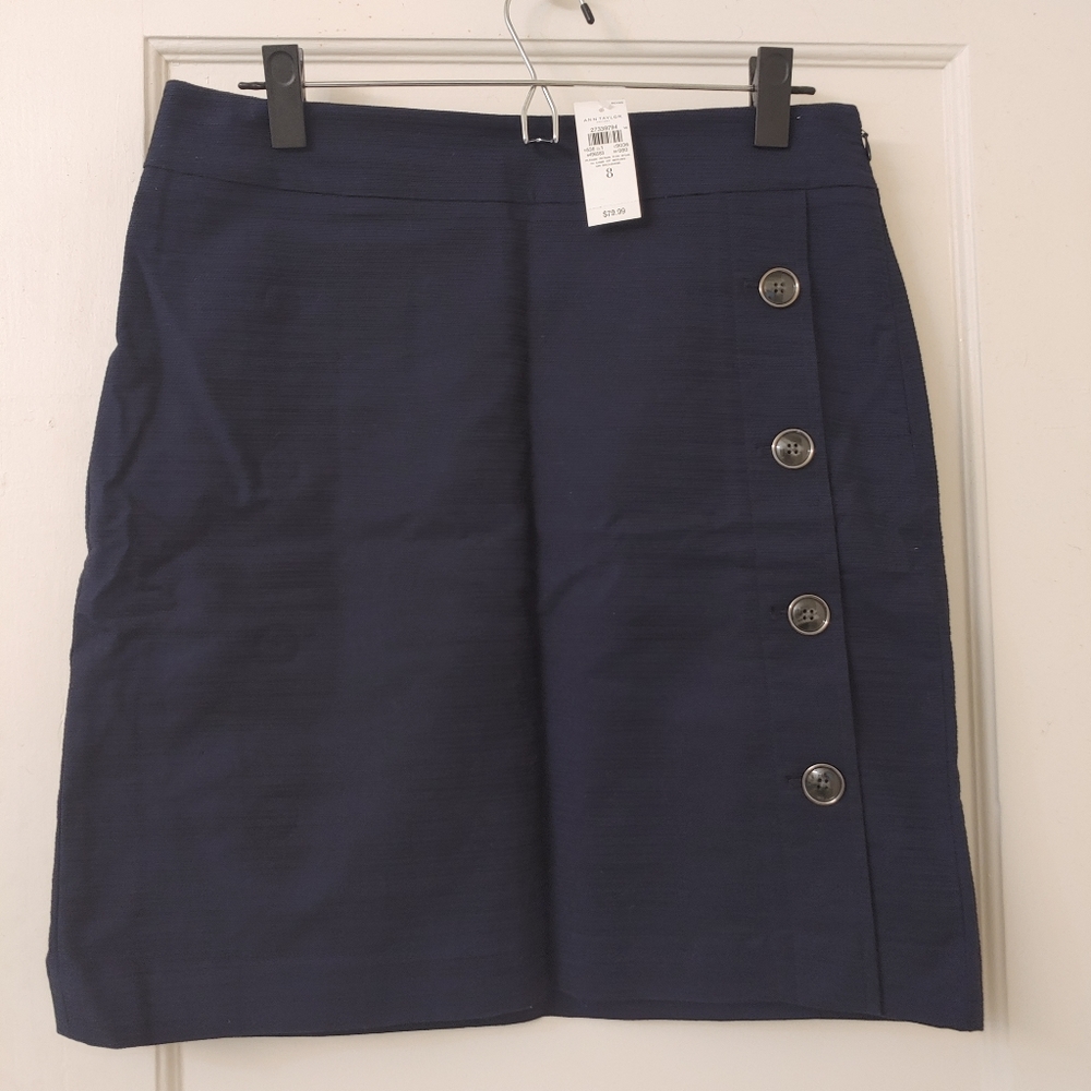 NWT Ann Taylor Side Button A-Line Skirt - Picture 2 of 4